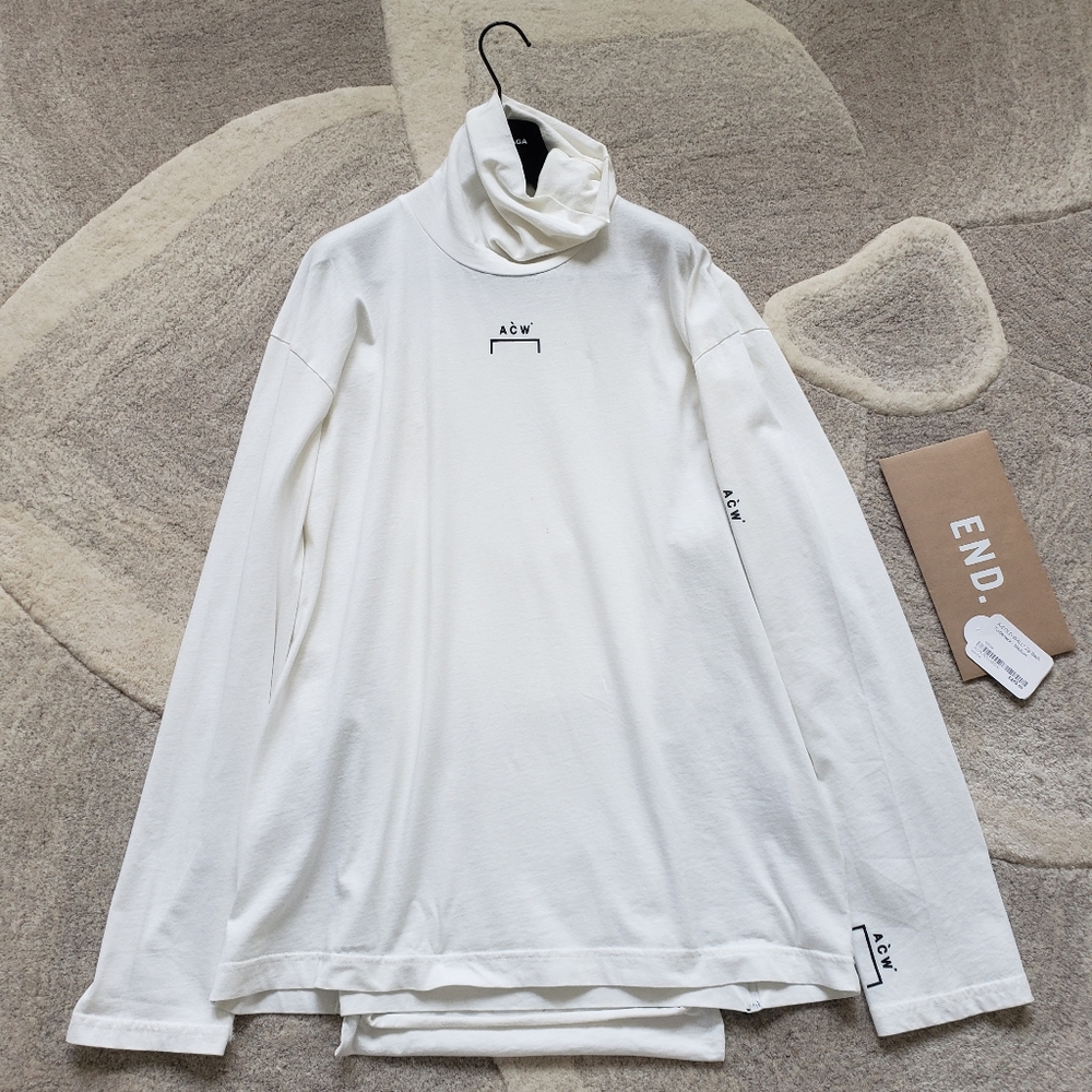 A-COLD-WALL Zipper Rollneck Turtleneck Top in Off White - Men's Medium